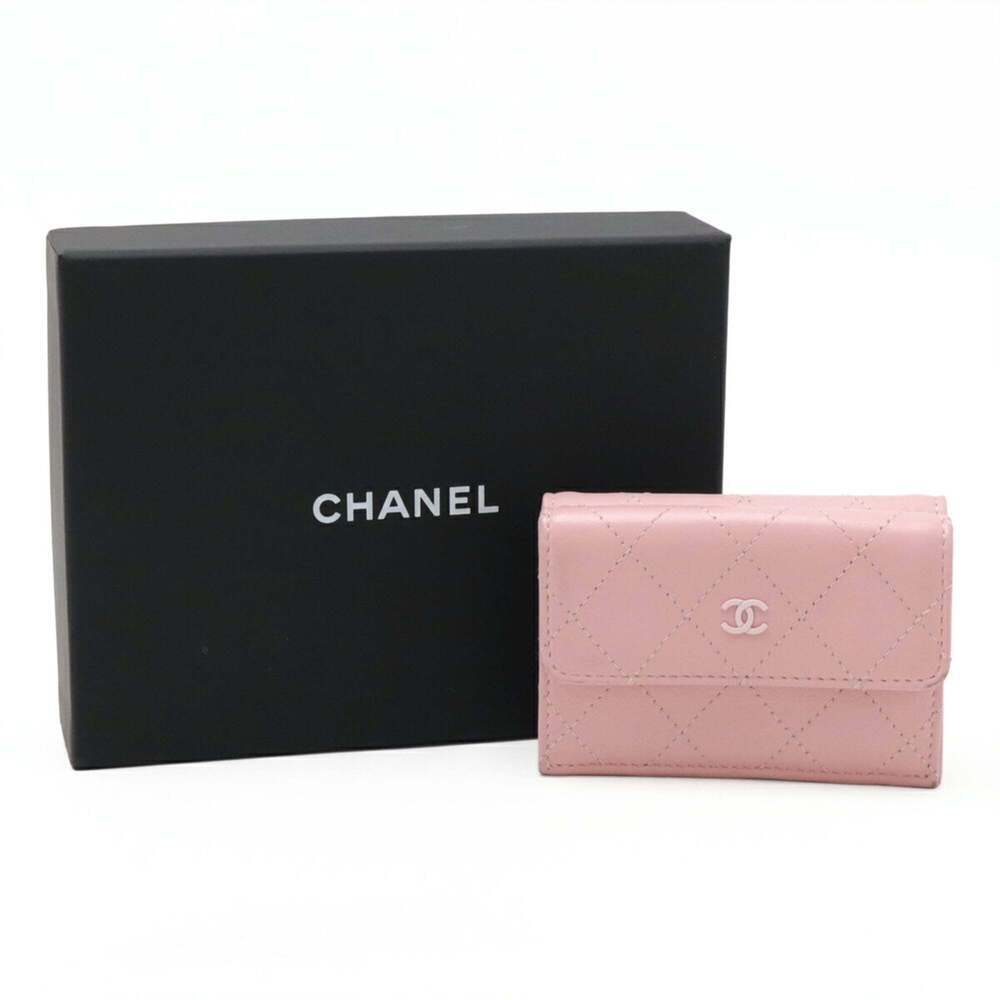 CHANEL Pink Leather Logo Wallet - Picture 8 of 8